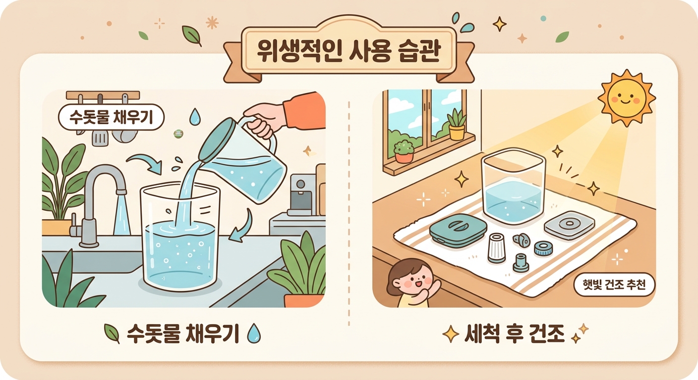 가습기 물때 세균 관리법