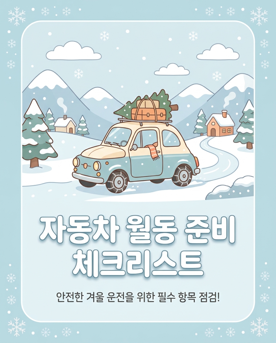 자동차 월동 준비 체크리스트, 첫 한파 오기 전 꼭 챙겨야 할 4가지 (+타이어·배터리 관리법)
