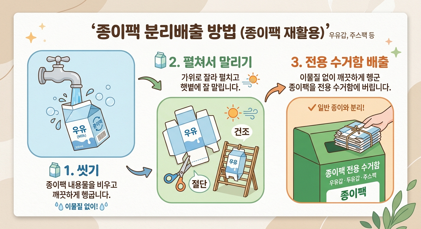 종이컵 종이팩 분리배출 방법