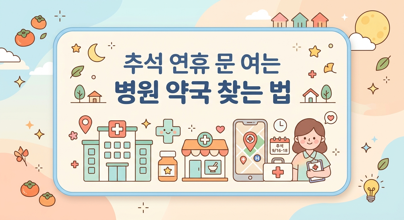 추석 연휴 문 여는 병원 약국 찾는 법, 비상시 빠르게 조회하는 4가지 채널 (+방문 전 권장사항)
